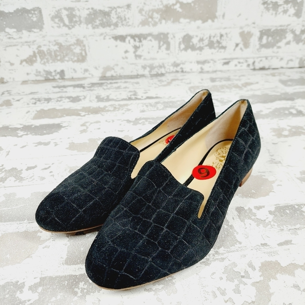 Vince Camuto Melley Black Suede Slip On Business Casual Comfy Loafers O359 - Picture 2 of 11